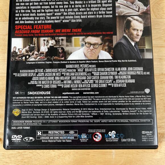 Argo Widescreen DVD Warner Bros Pics 2012 - Picture 6 of 8
